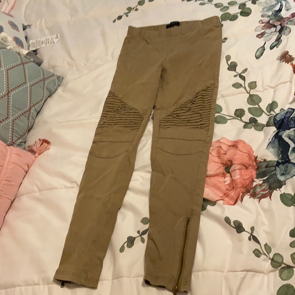 Khaki beulah moto leggings size M